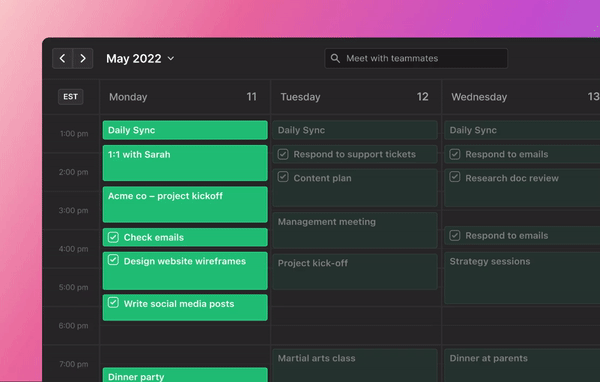 Motion automatically rescheduling a task after a meeting gets scheduled over it