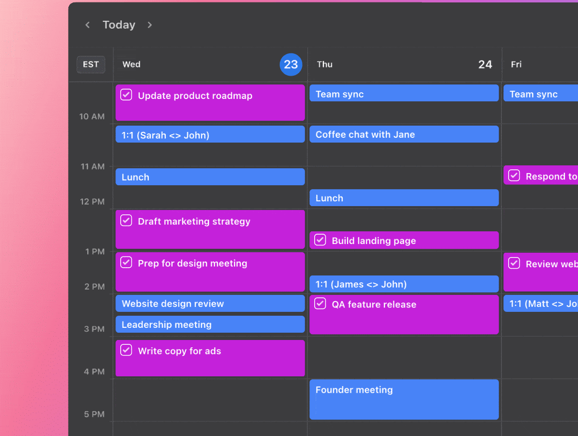 Automated scheduling on Motion