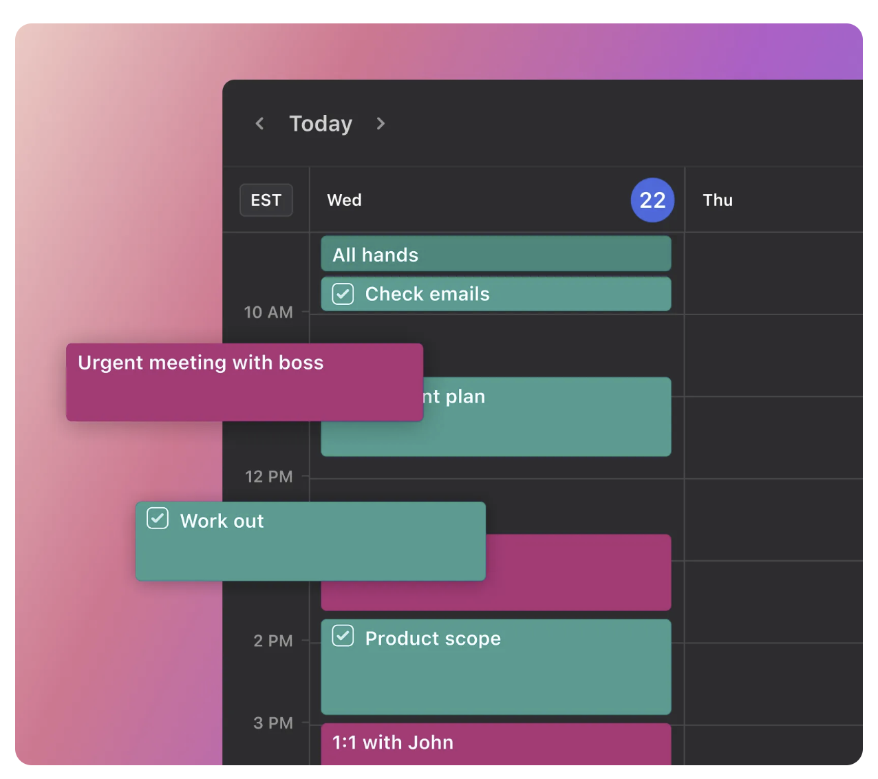 Motion Daily Schedule