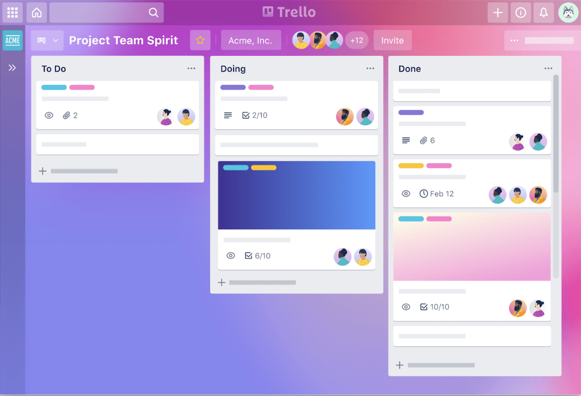 Trello project management