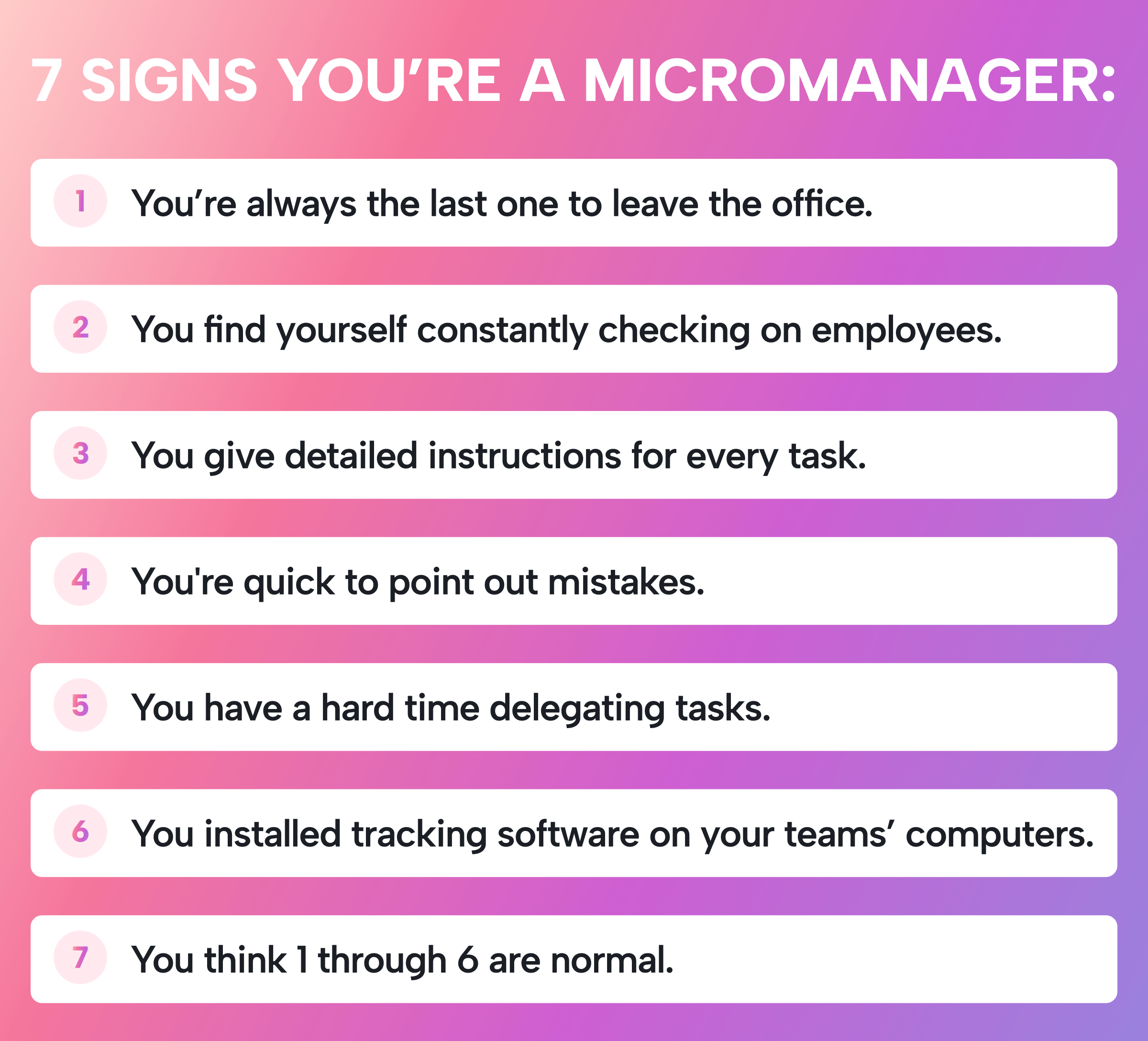 7 signs you're a micromanager