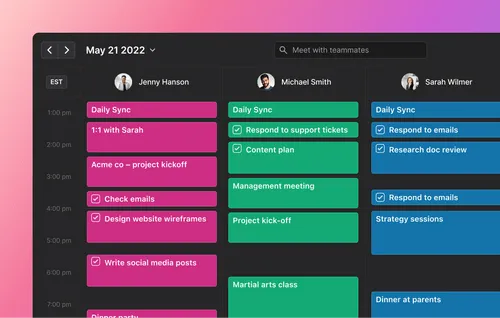 Team schedules in Motion