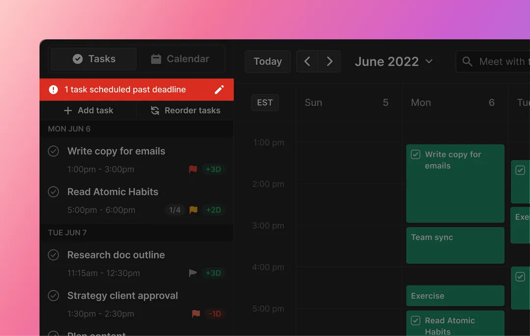 Project management tools in Motion