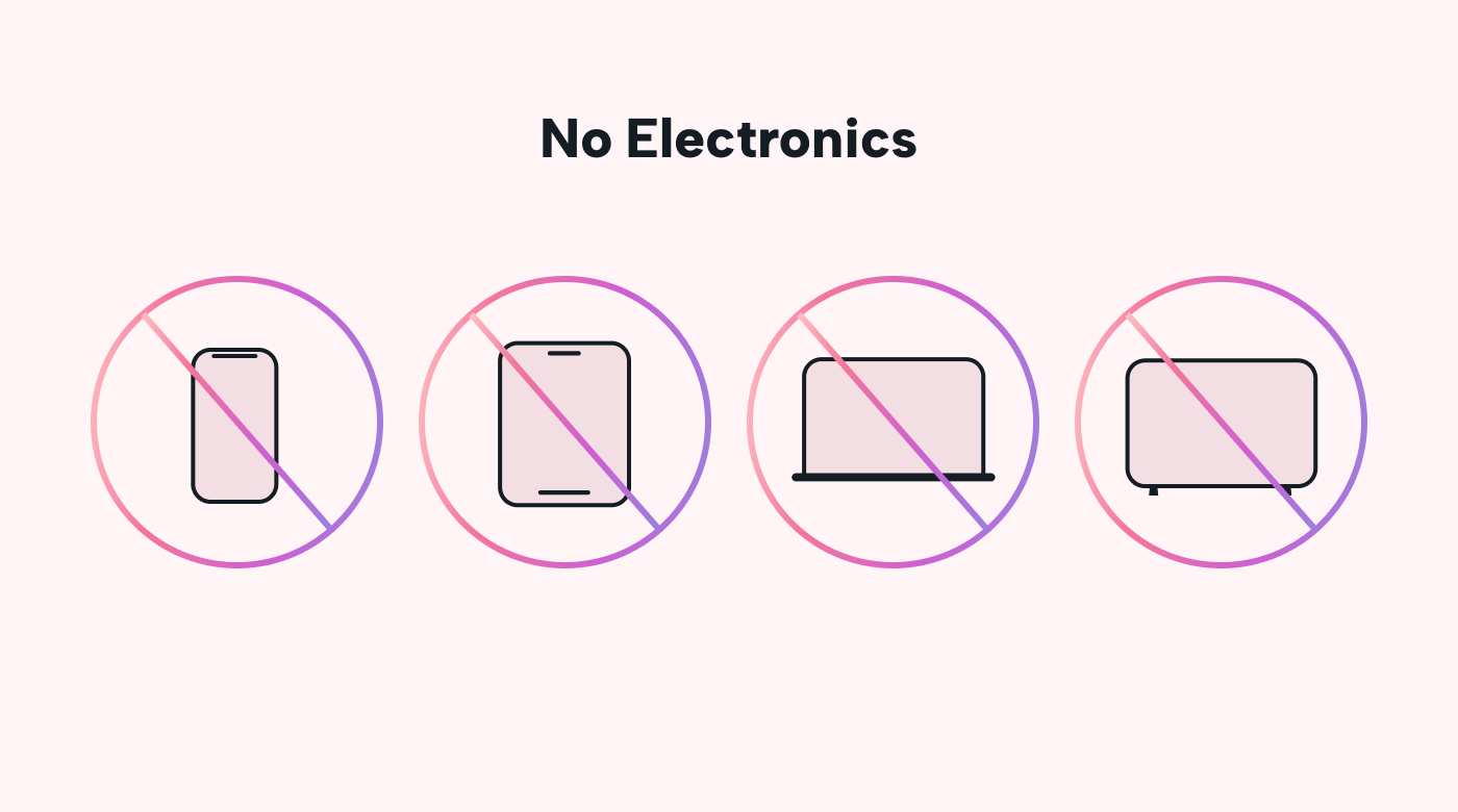 Electronic devices in prohibitory symbols