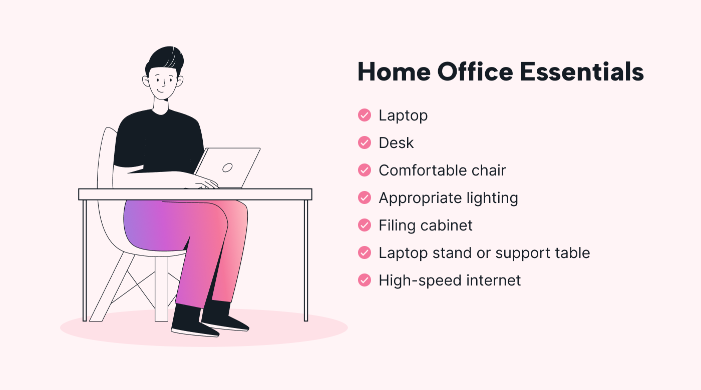 Illustration of a home office