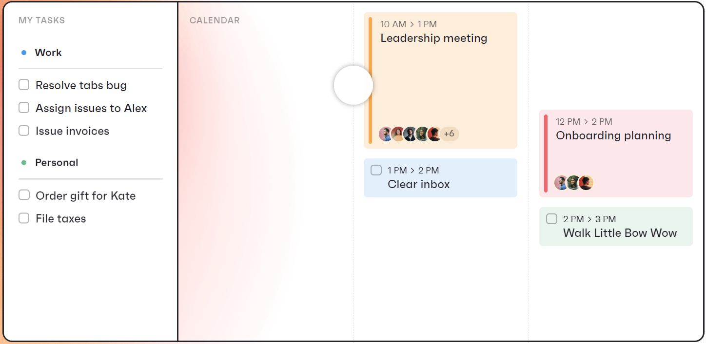 Morgen calendar and scheduling