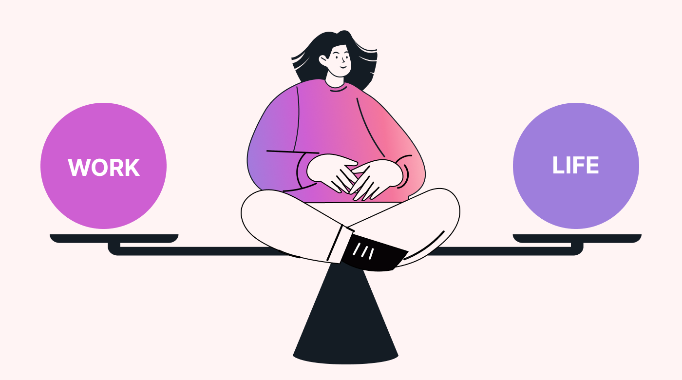Employee having healthy work-life balance