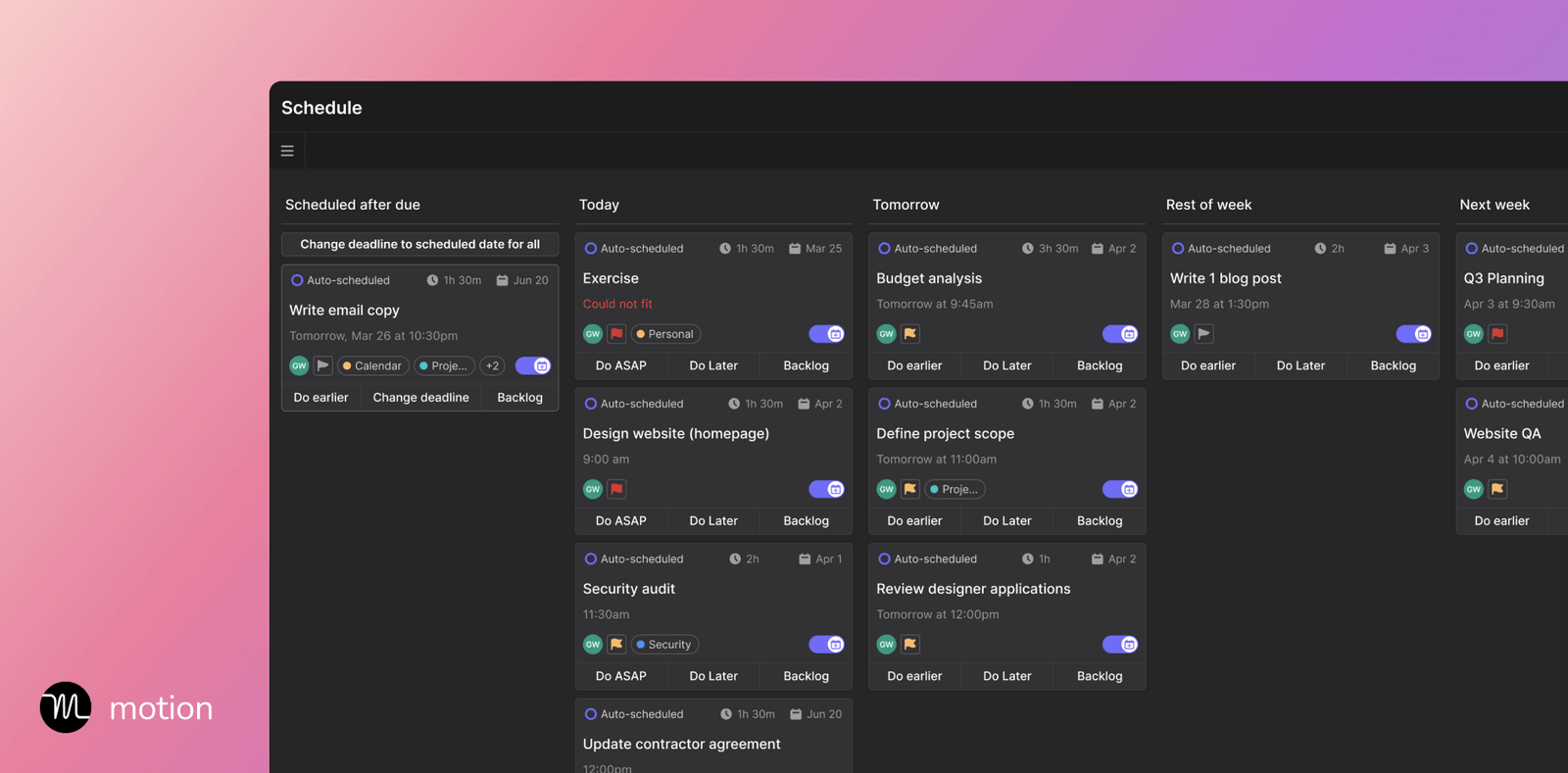 Motion Project Manager