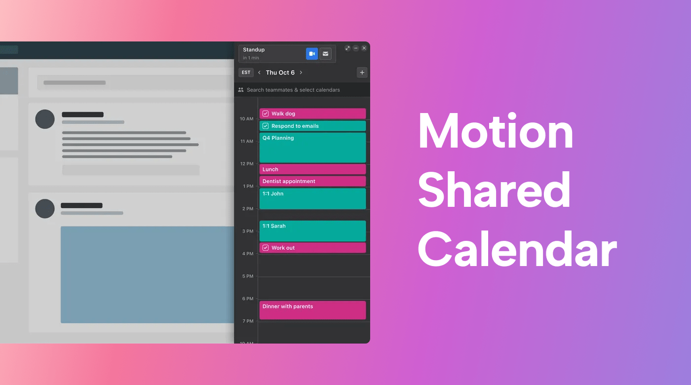 Screenshot of Motion calendar