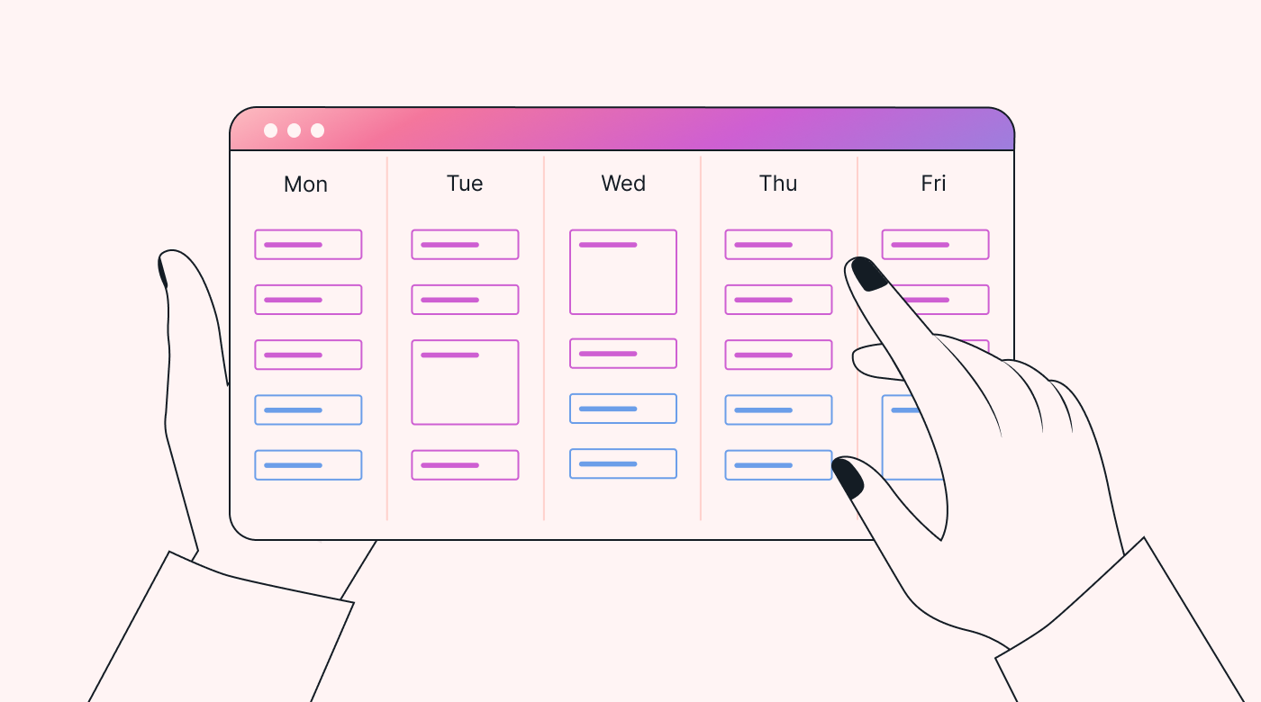 A color-coded calendar app