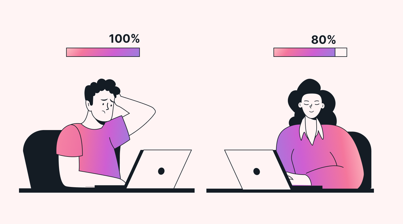 A perfectionist and a content person doing their best
