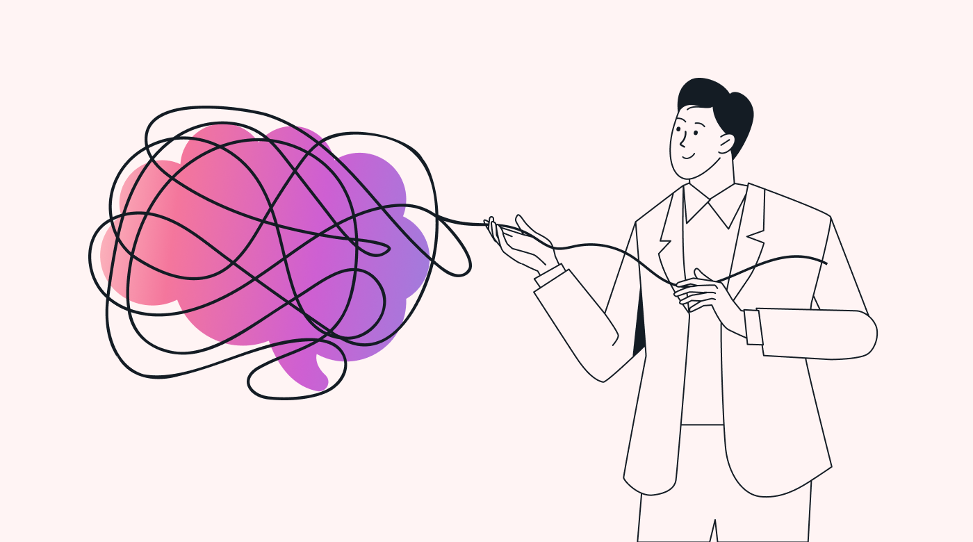 A person untangling their thoughts