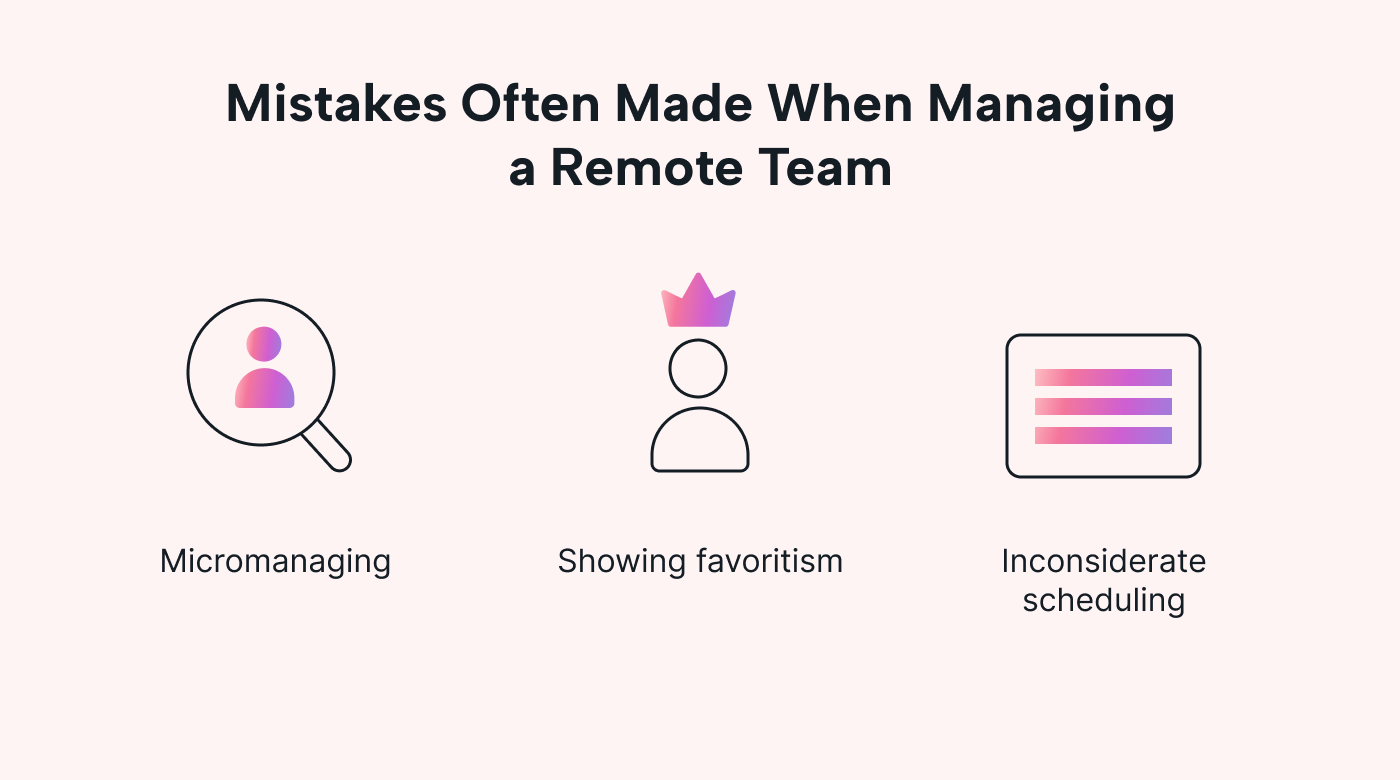 Chart with mistakes managers often make