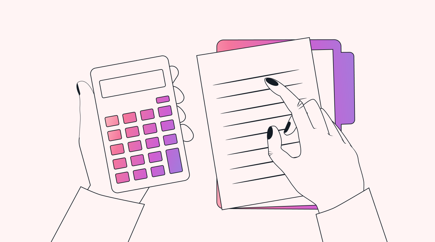 Hands with a calculator and notes