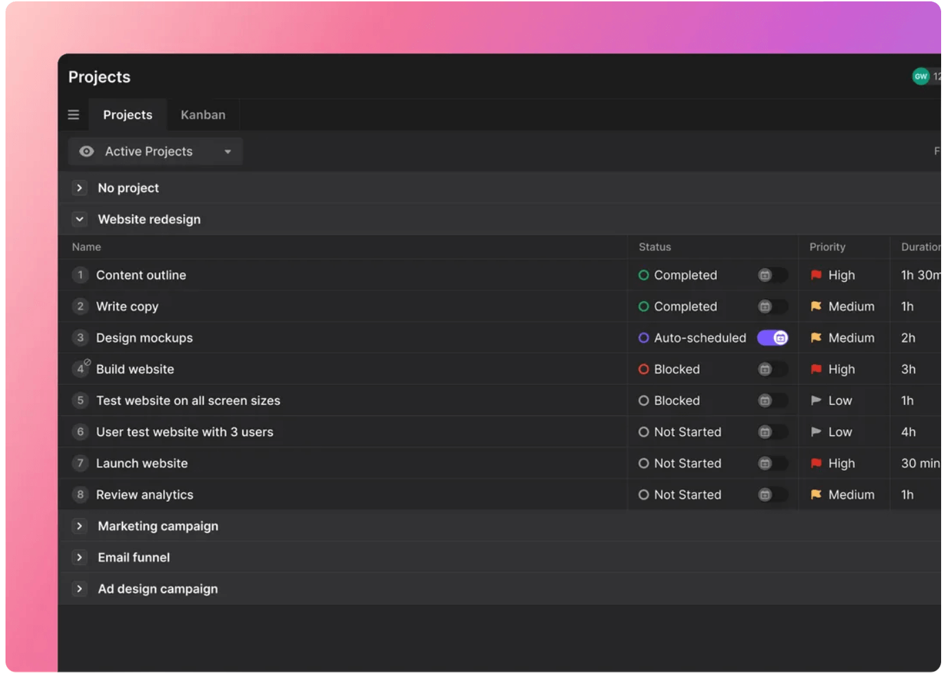 Screenshot showing Motion