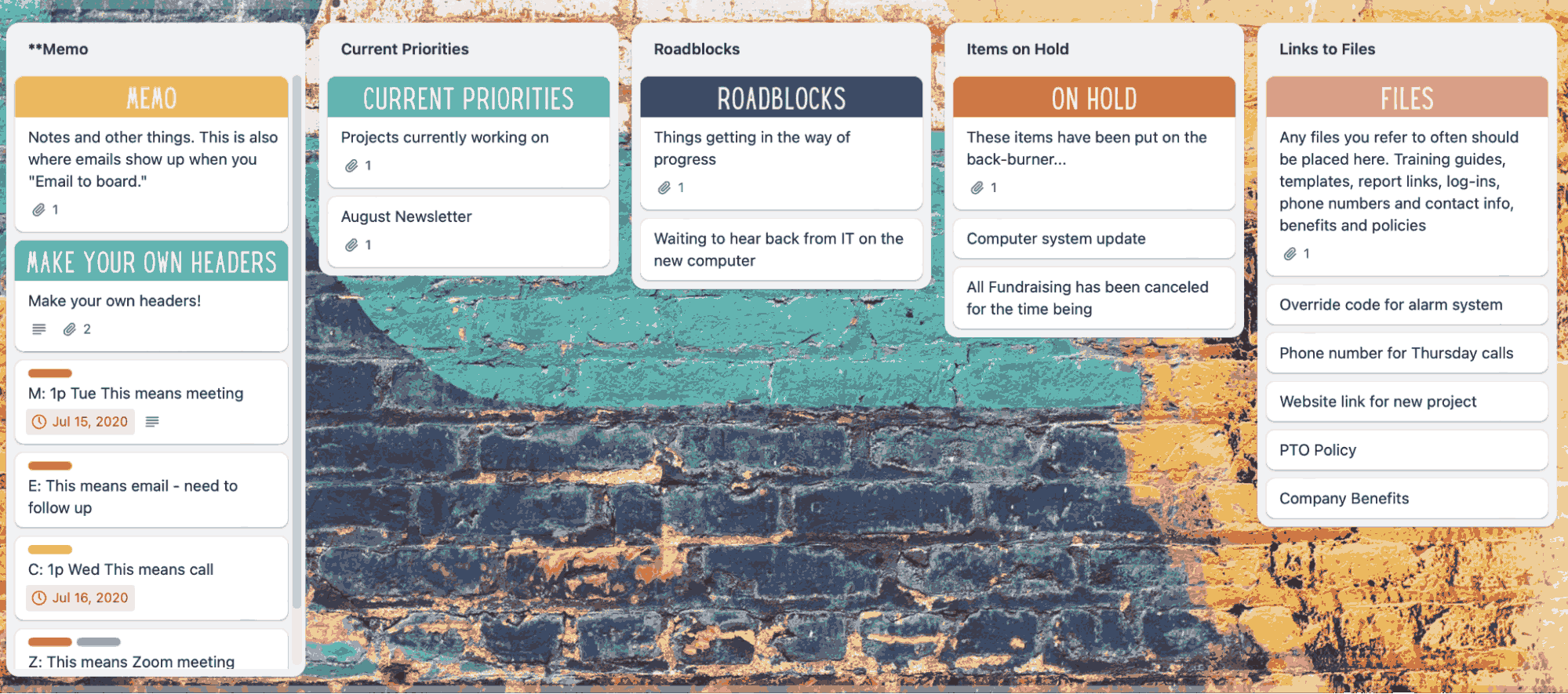 A screenshot of Trello