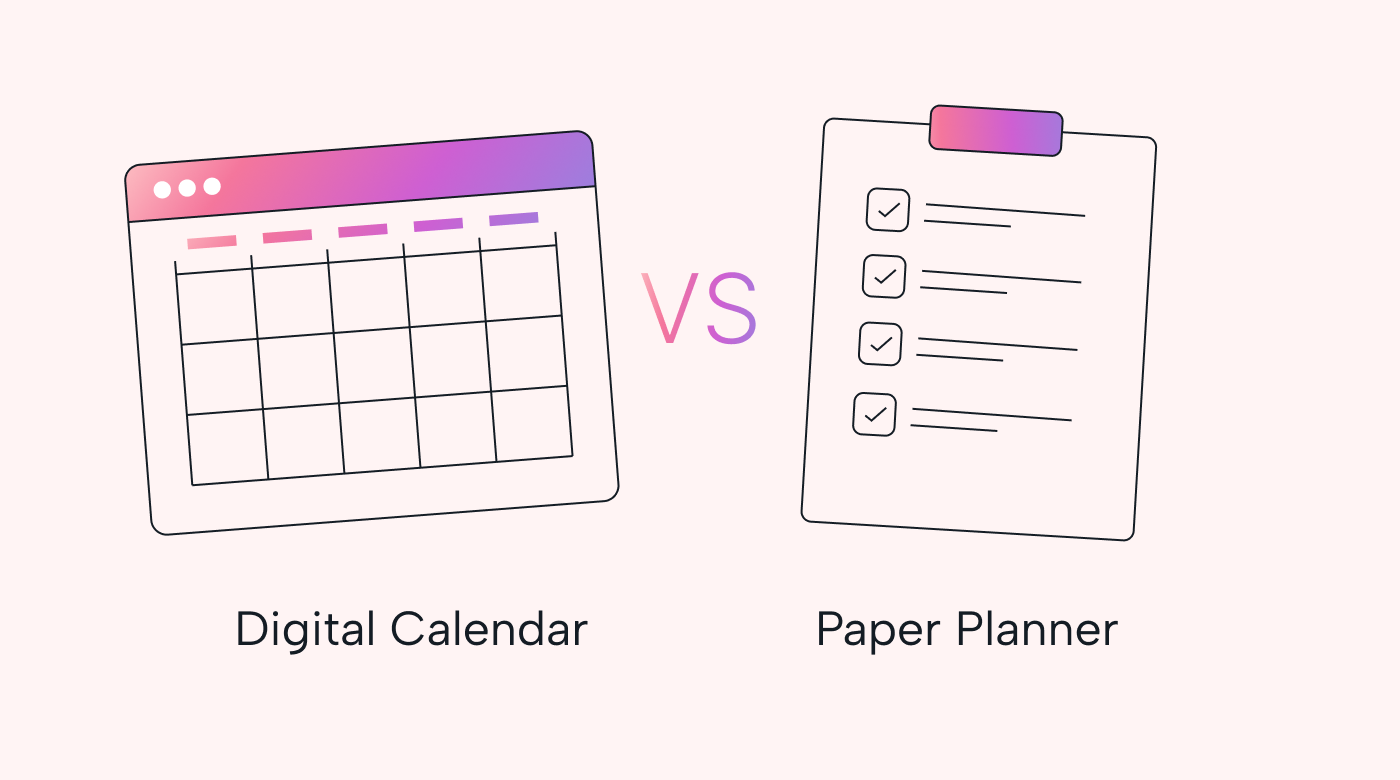 A digital calendar and paper planner