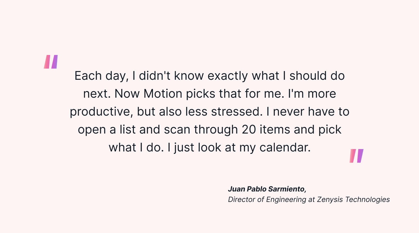 Motion scheduling software benefits