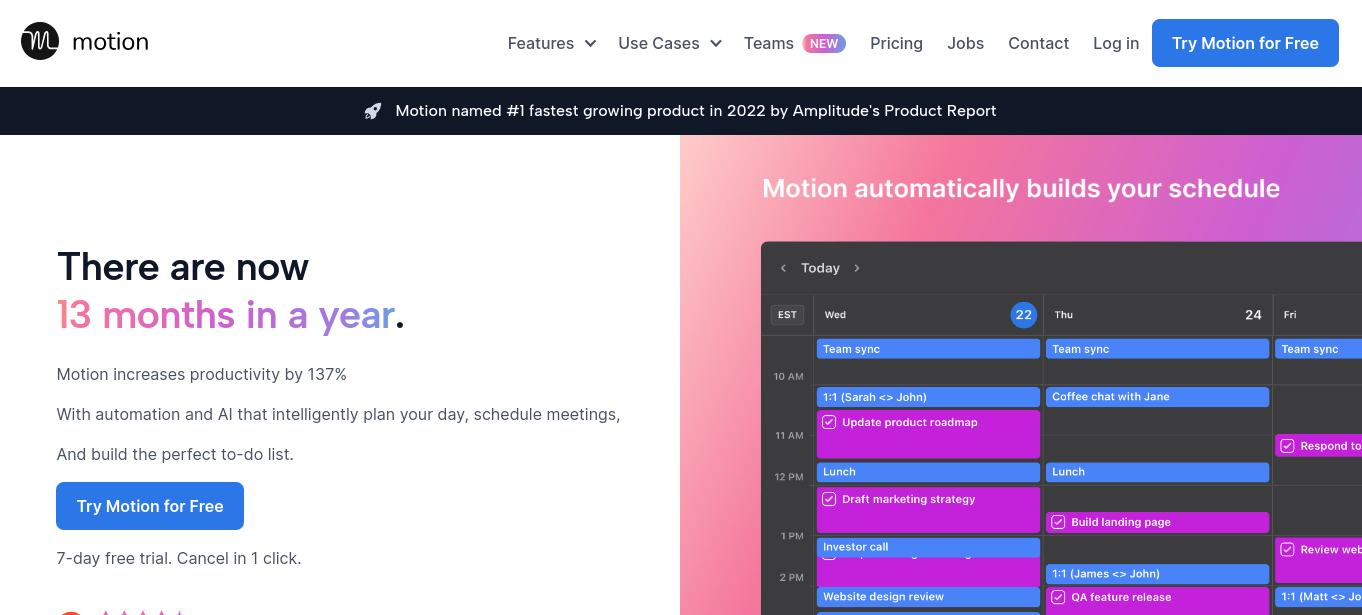Screenshot of Motion