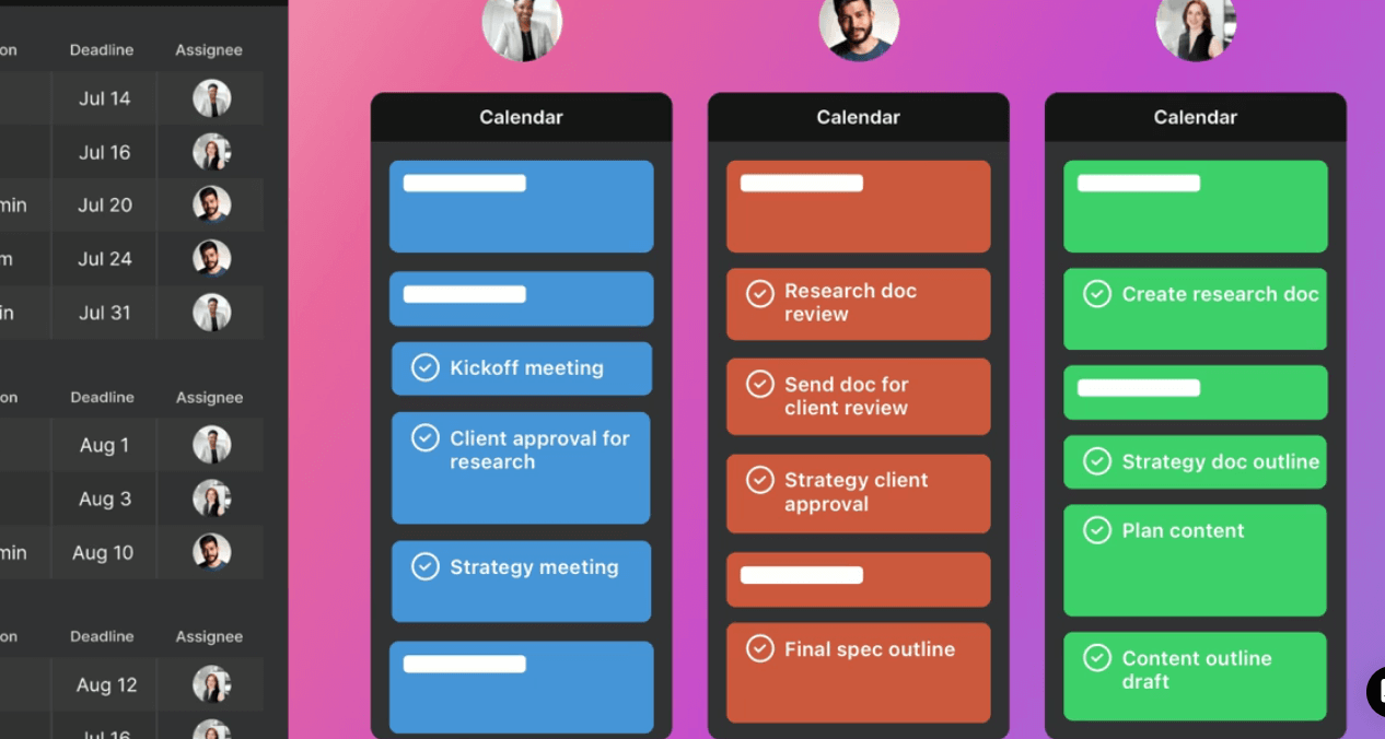 Automated task assignments screenshot