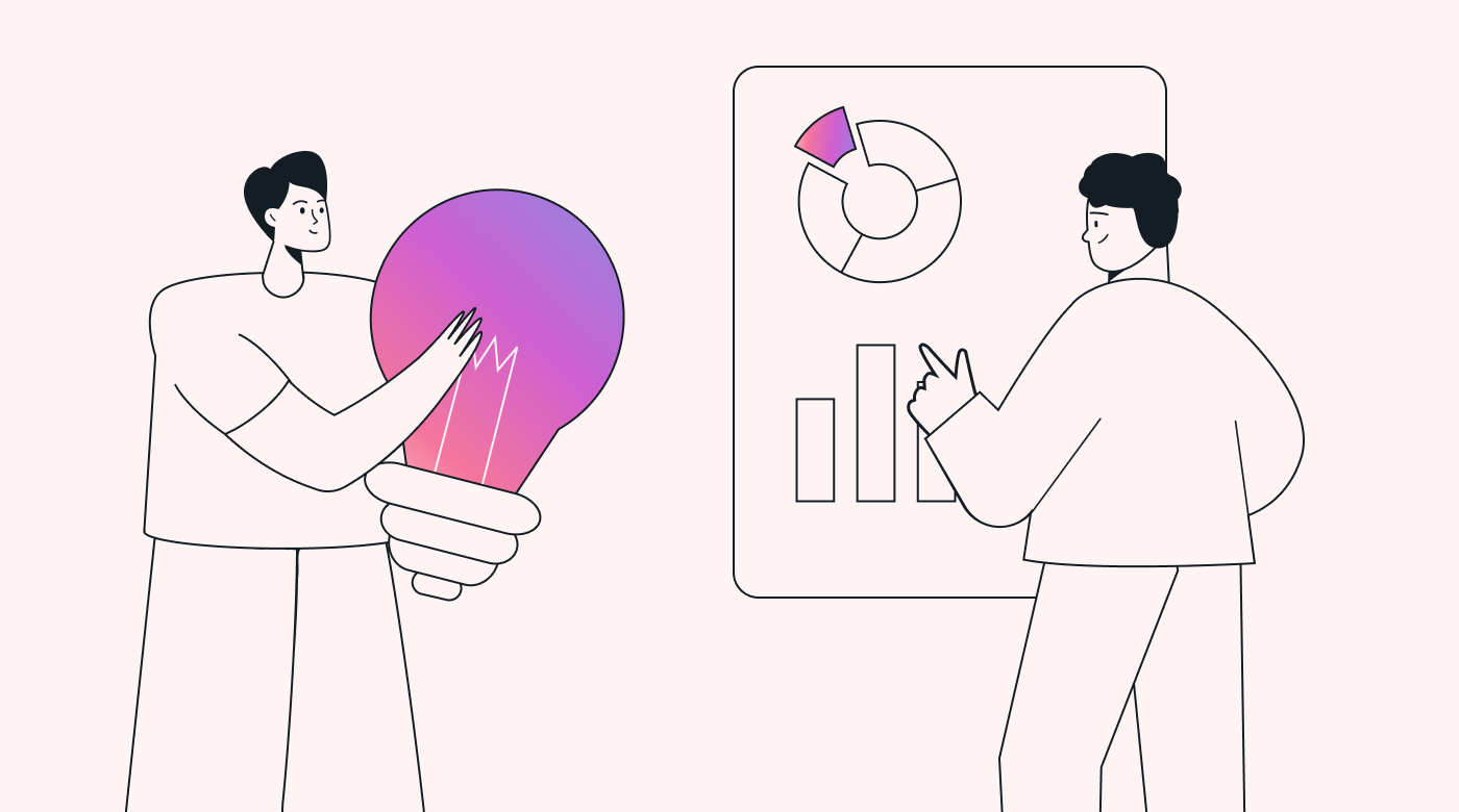 Two people designing new products
