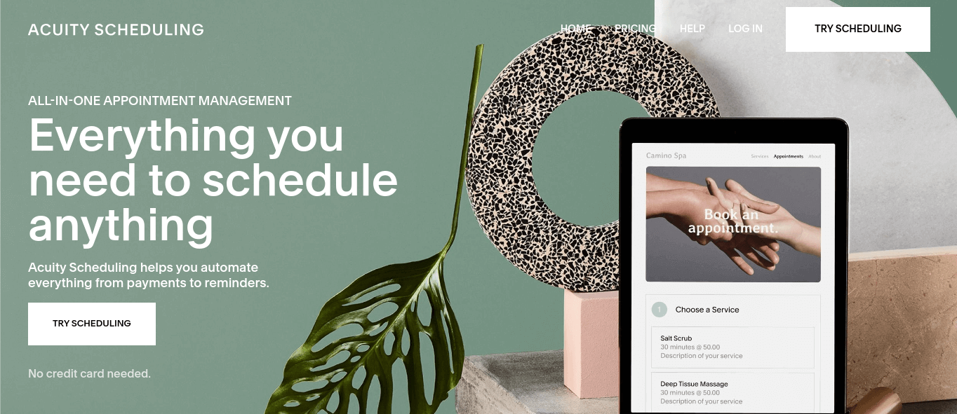 Screenshot of Acuity Scheduling