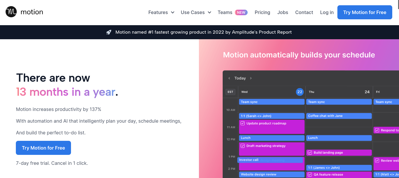 Screenshot of Motion