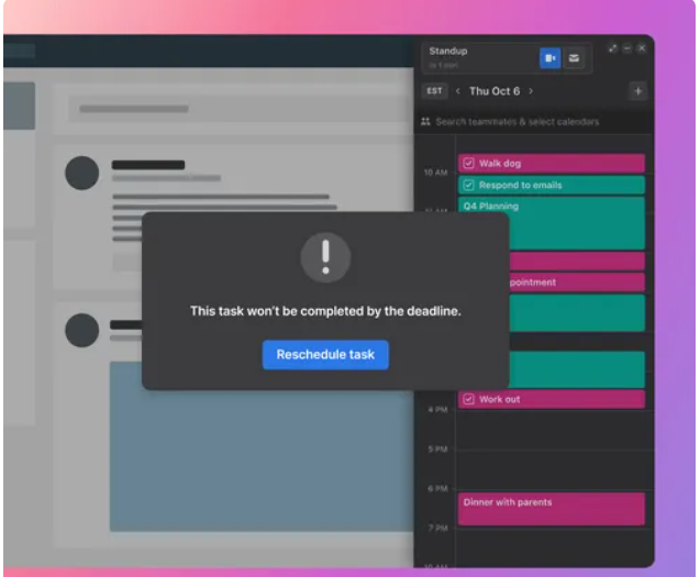 Motion deadline alerts interface