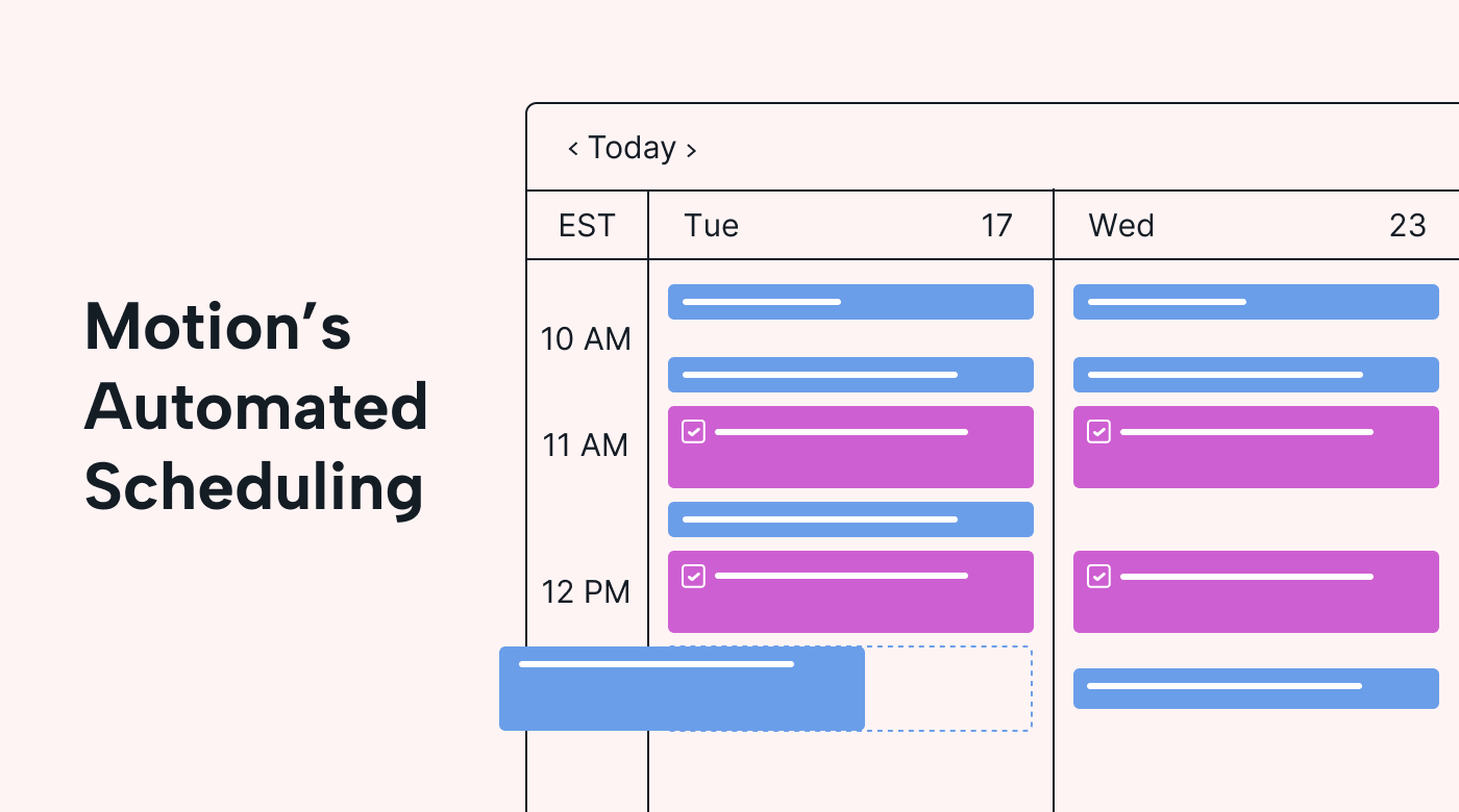 Motion app automatically updating calendar schedules