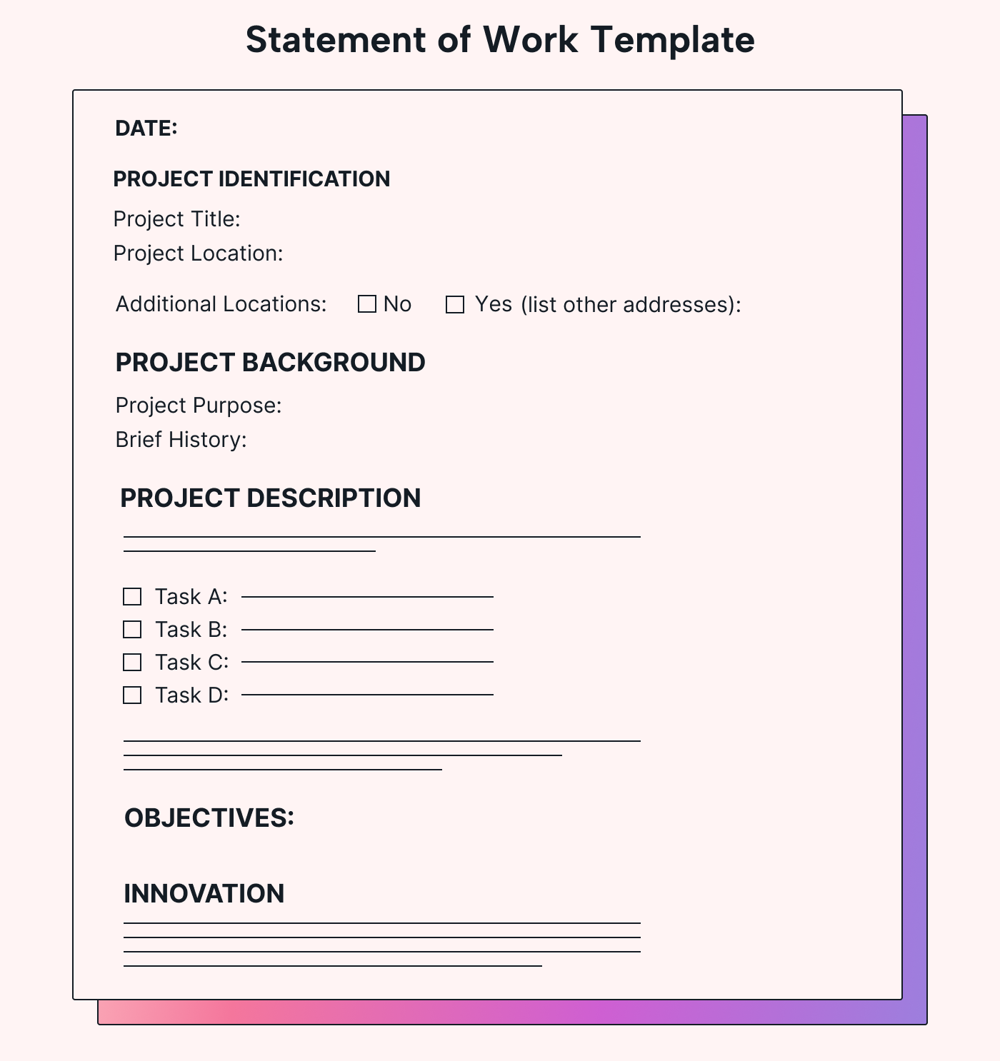 Statement of Work Example