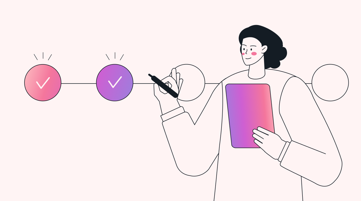 A person checking off tasks