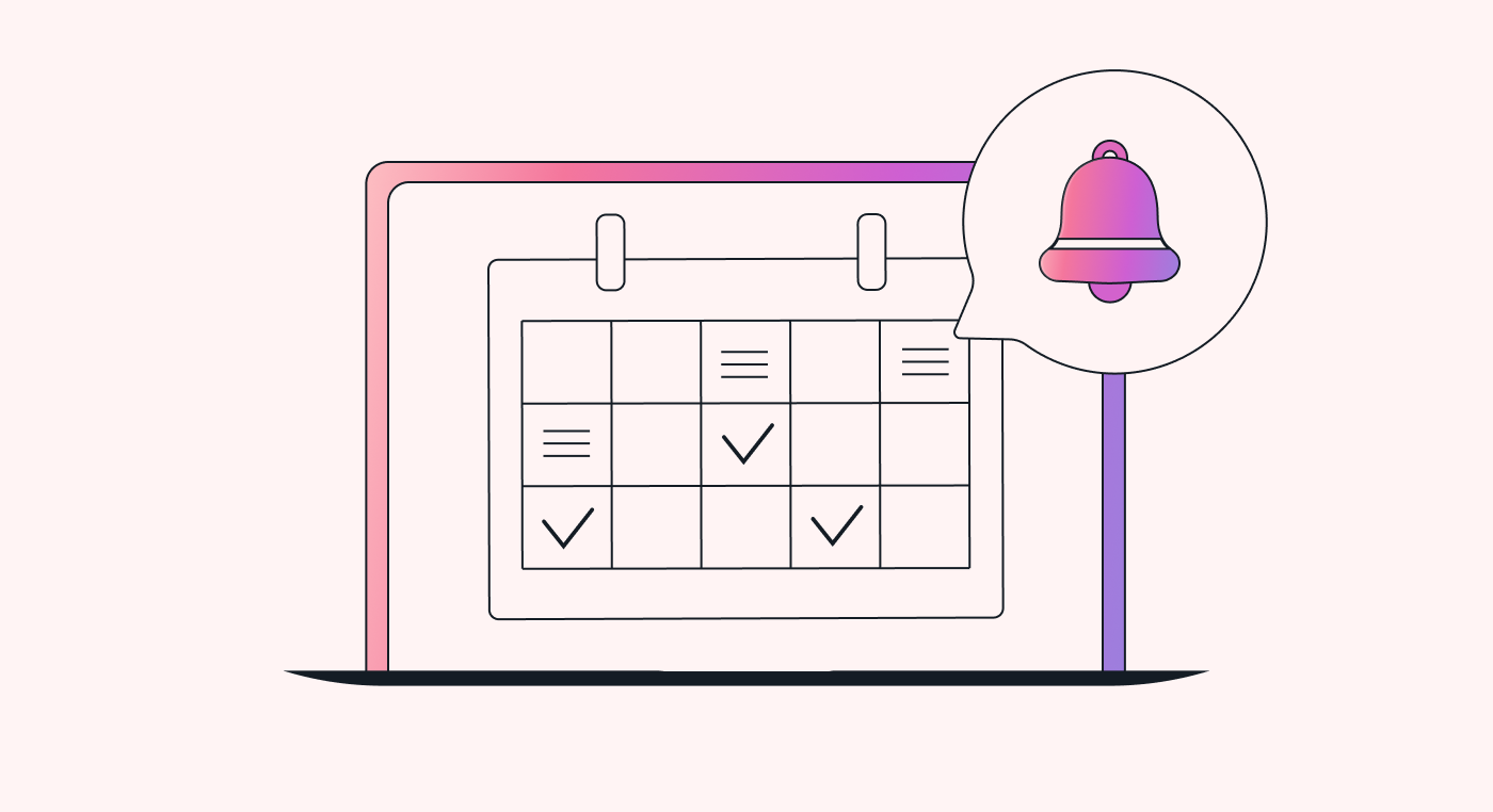 Alert functionality embedded in an online calendar