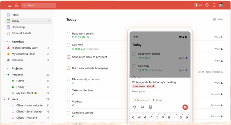 A screenshot of Todoist
