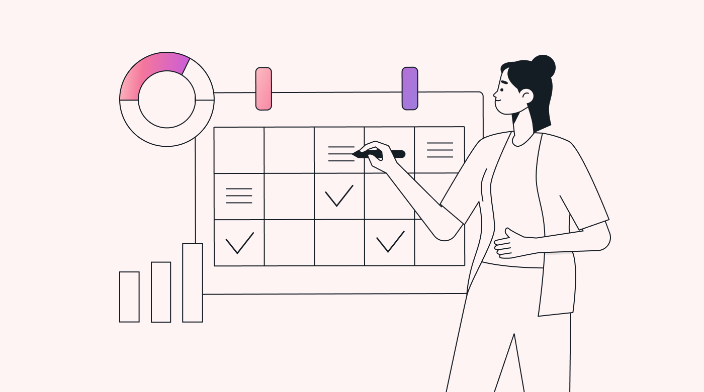 Project manager drawing up their team’s schedule