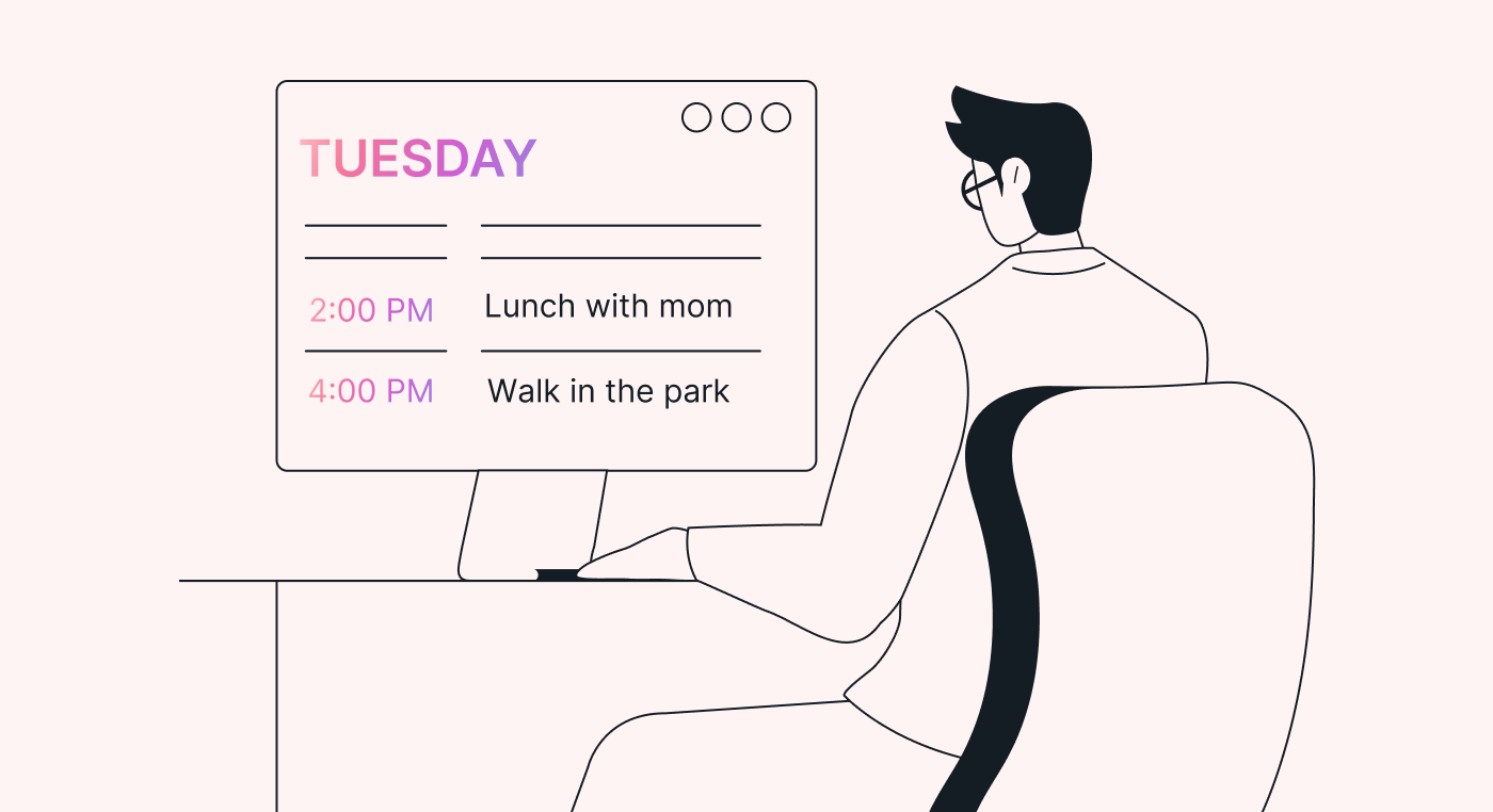 A person creating a schedule online