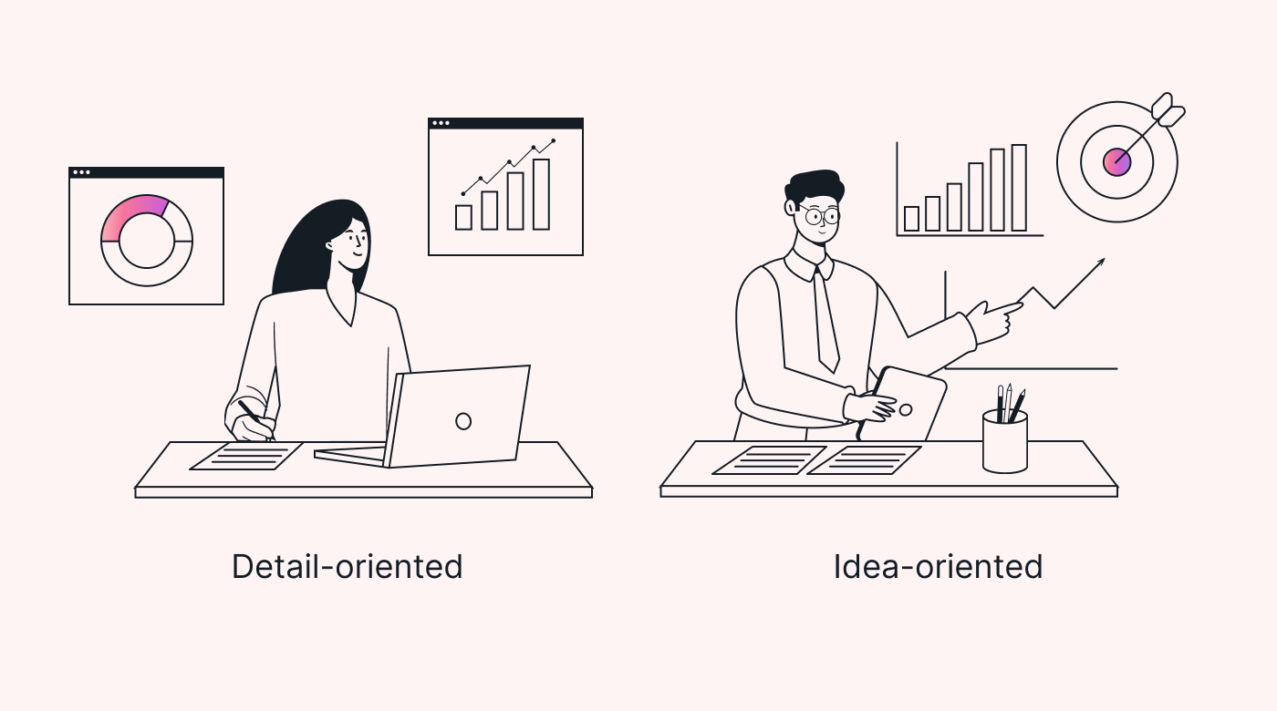 Comparison of detail-oriented vs. idea-oriented