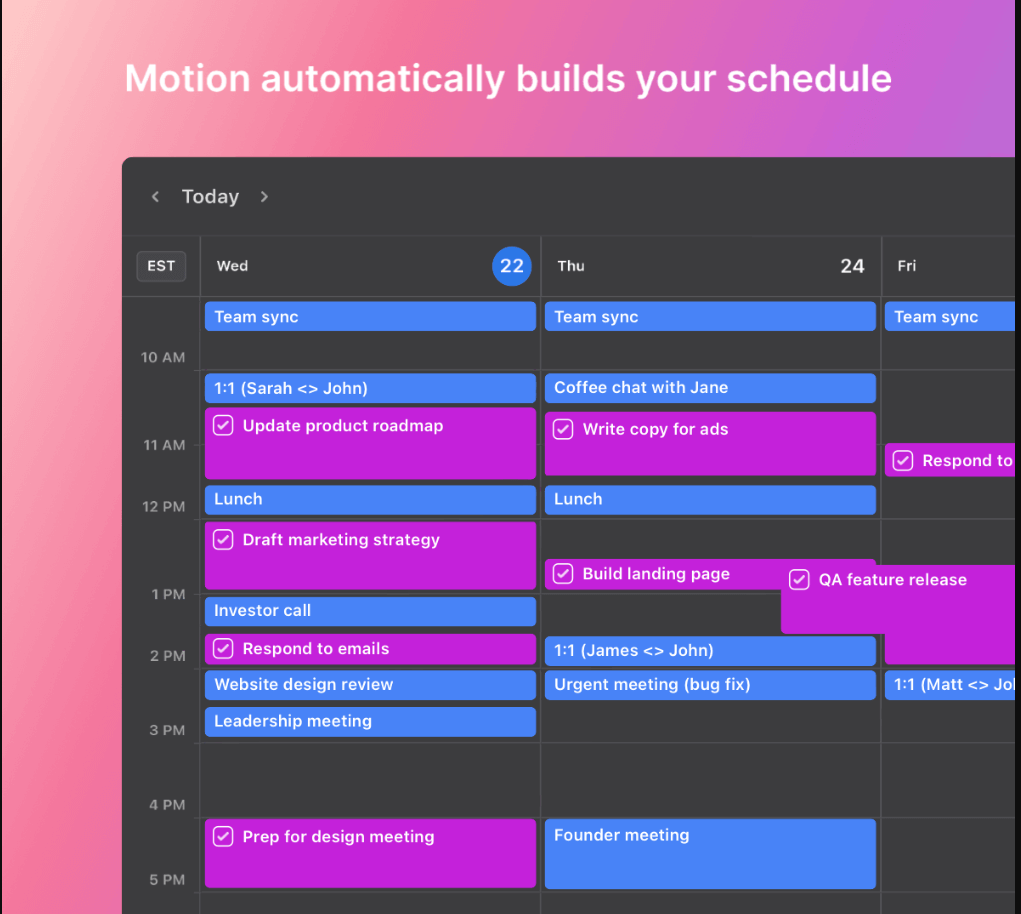 Motion Calendar Interface
