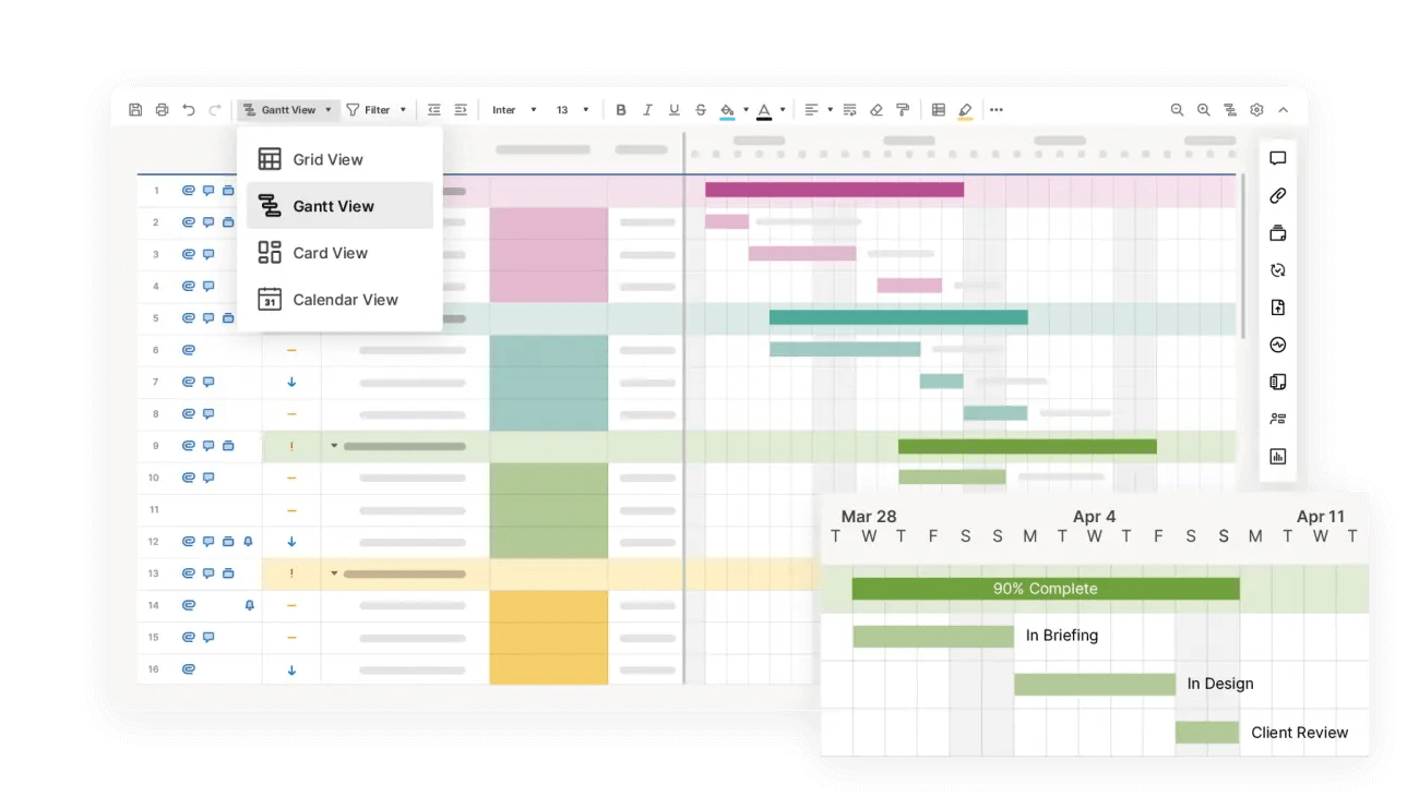 Smartsheet Gantt chart