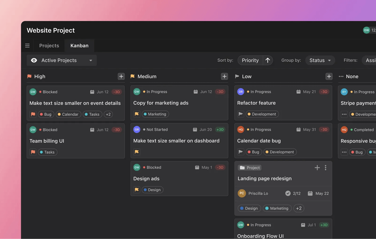 A website project in Motion
