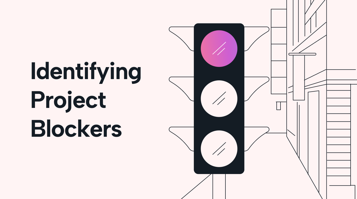 Identifying project blockers title next to a red traffic light