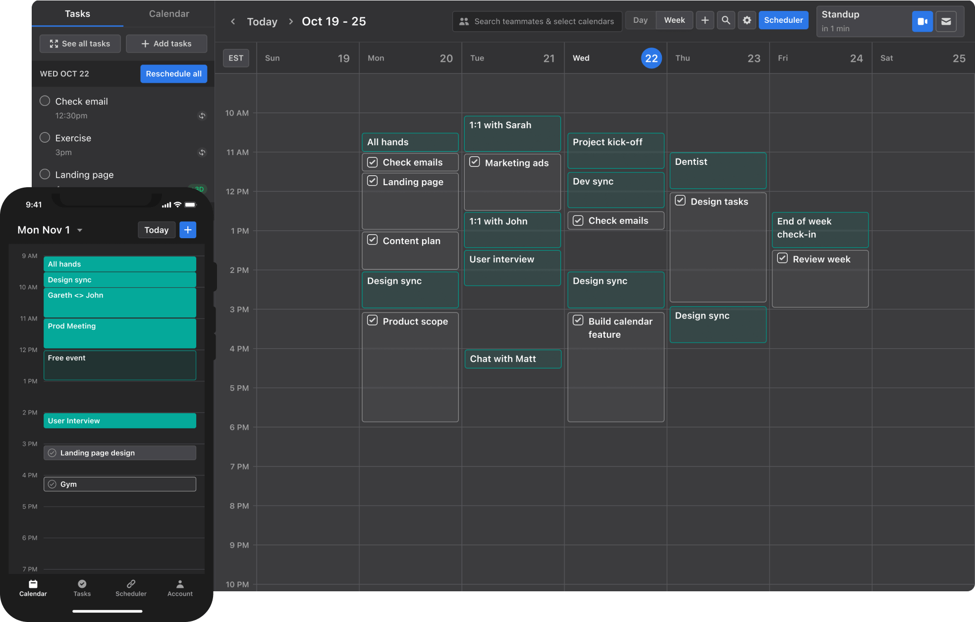 Time blocking using Motion