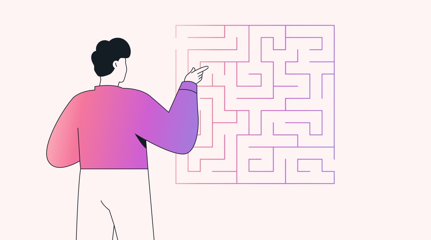 A person looking at a maze