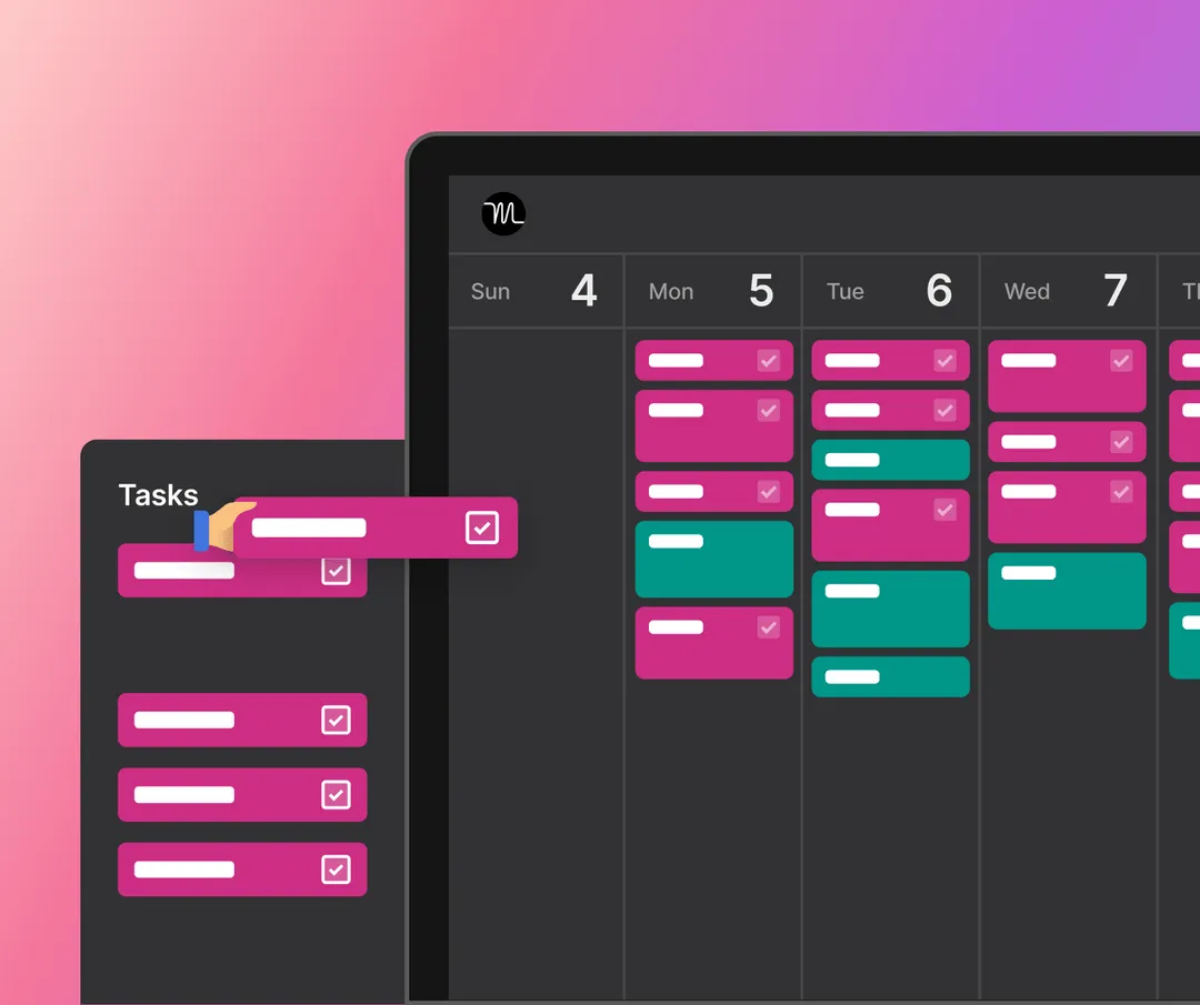 Motion automatically organizing tasks