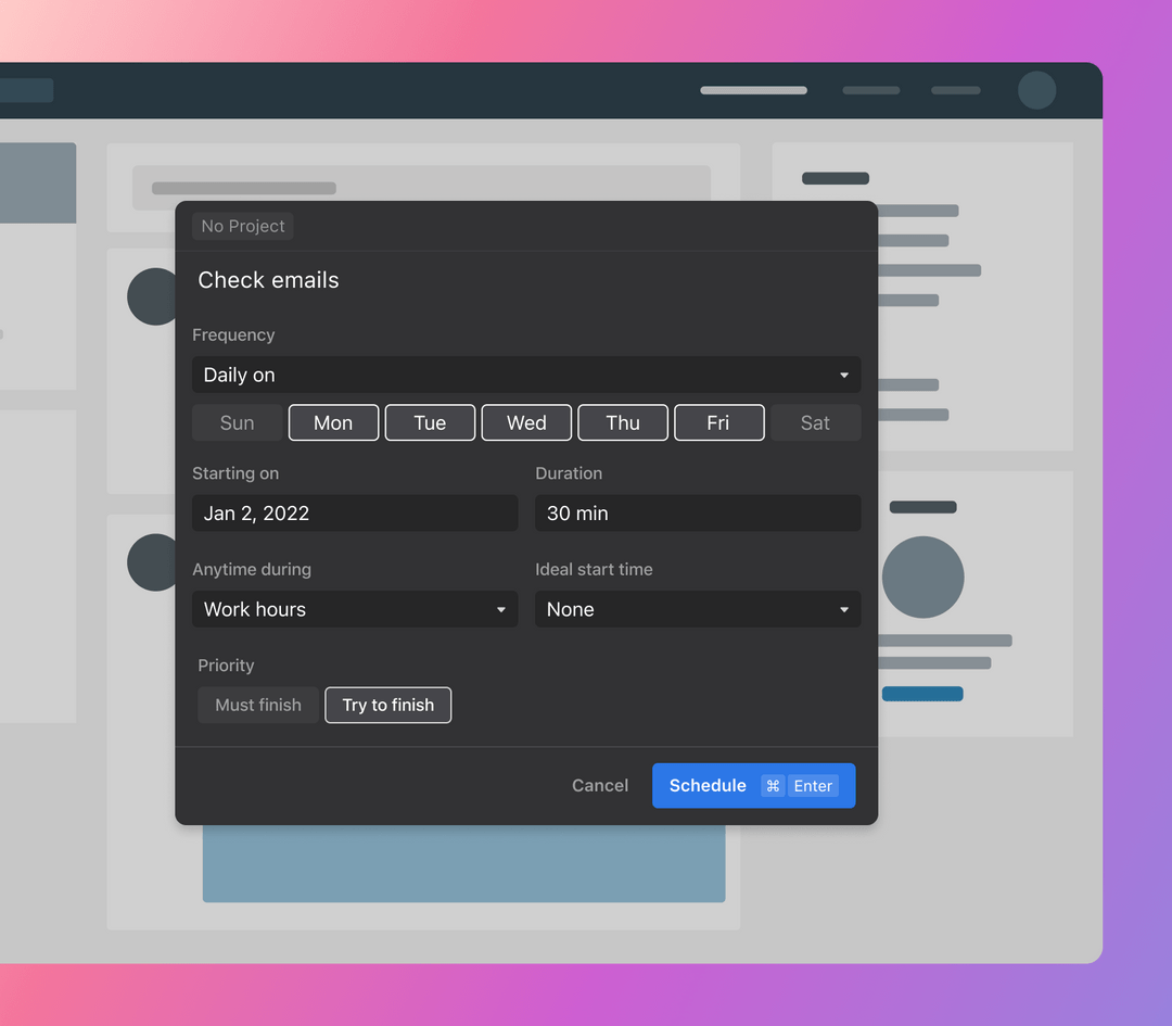 Set recurring tasks with Motion
