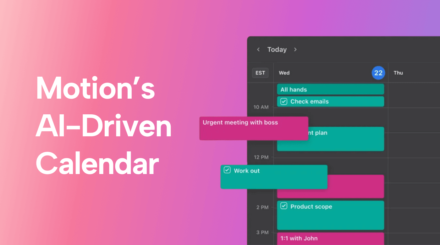 Screenshot of Motion’s calendar