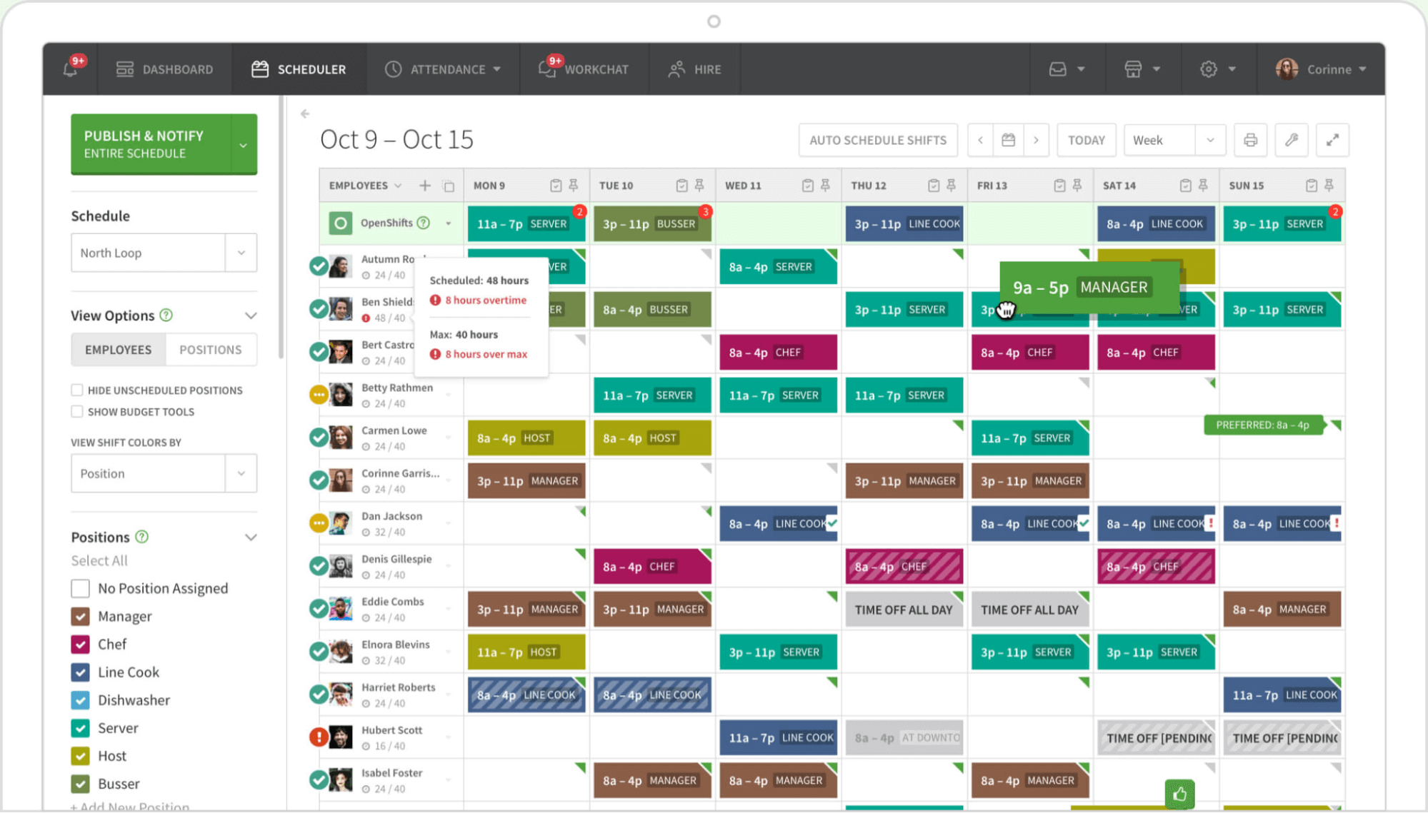 Work schedule maker in When I Work