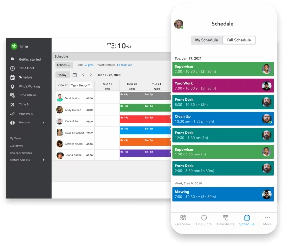 Work schedule maker in Quickbooks Time