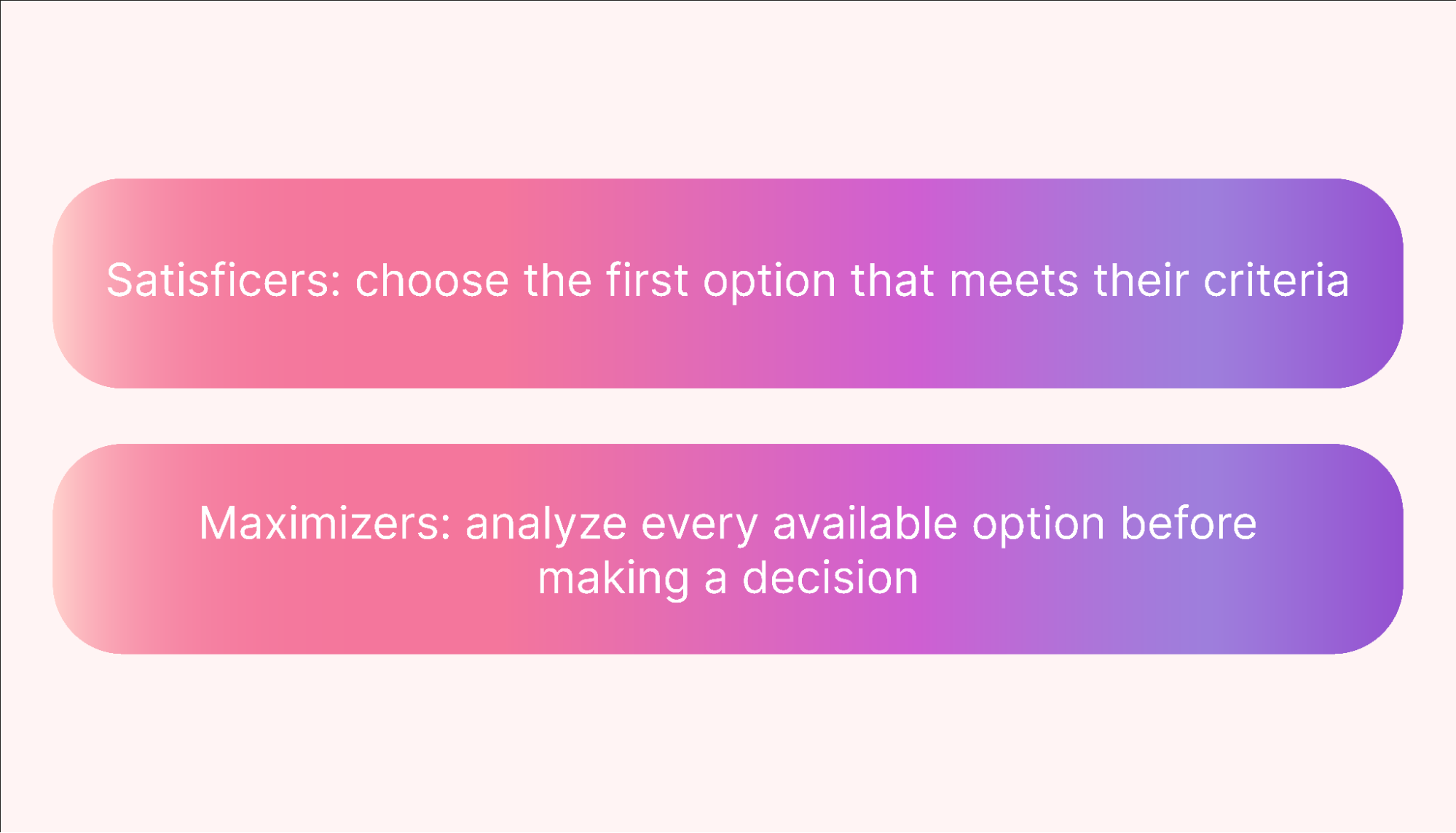 Satisficers maximizers decision-making