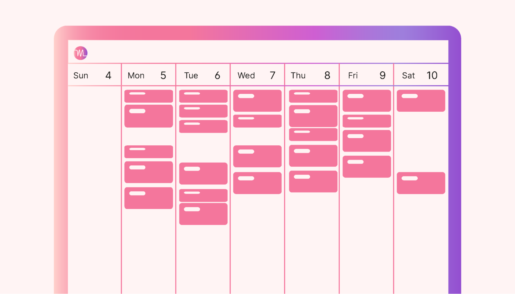 A page from an online calendar
