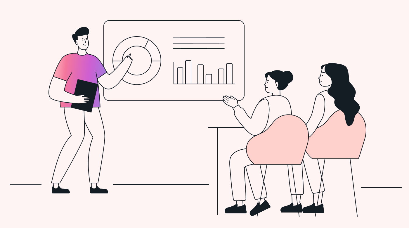A person leading a team